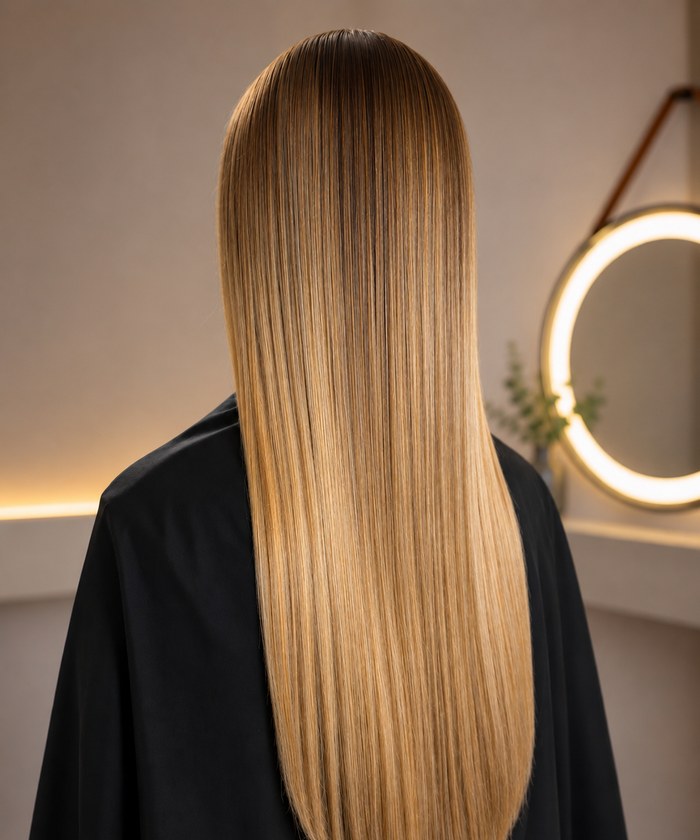 Cabelo loiro tratado